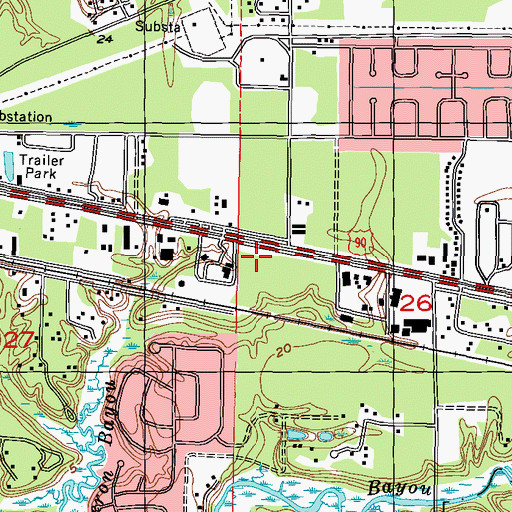 Topographic Map of Ocean Springs City Police Department, MS