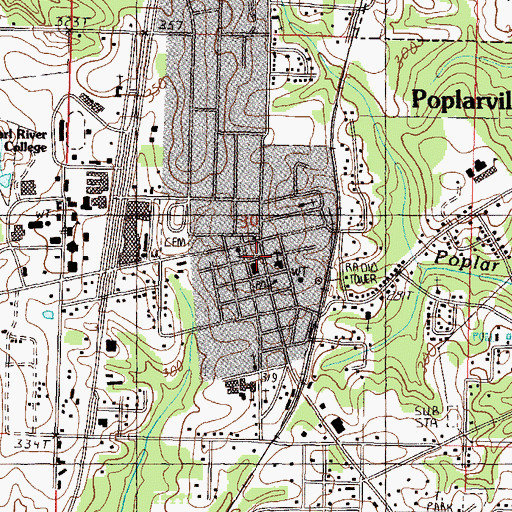 Topographic Map of Pearl River County Court and Jail, MS