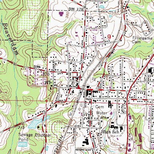 Topographic Map of Lamar County Sheriff's Office, MS