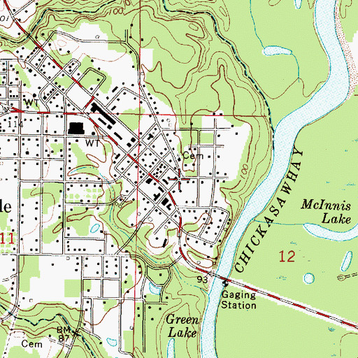 Topographic Map of Leakesville Police Department, MS
