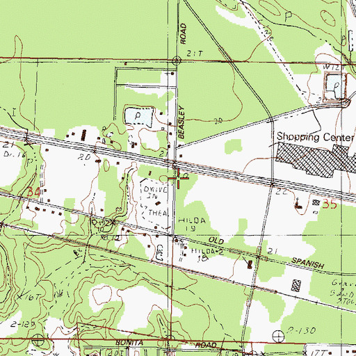 Topographic Map of Gautier Police Department, MS
