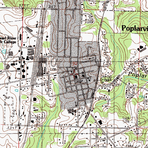 Topographic Map of Pearl River County Sheriff's Department, MS
