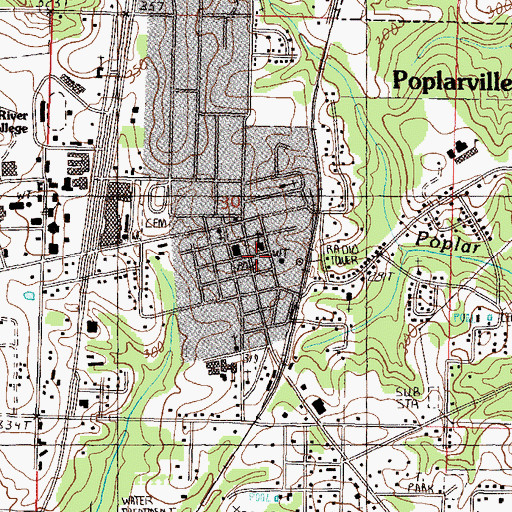 Topographic Map of Pearl River County Emergency Dispatch, MS