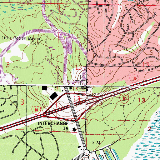 Topographic Map of Diamondhead Sheriff's Substation, MS