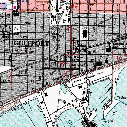 Topographic Map of Federal Bureau of Investigation, MS