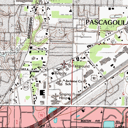 Topographic Map of Mississippi Highway Patrol, MS