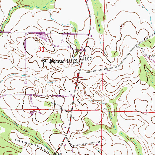 Topographic Map of Hancock County Sheriff's Department, MS
