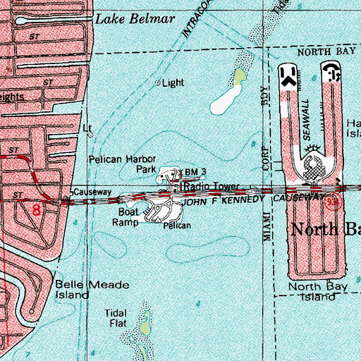 Topographic Map of Miami - Dade County Police Department, FL