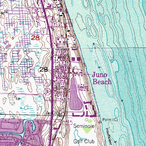 Topographic Map of Juno Beach Police Department, FL