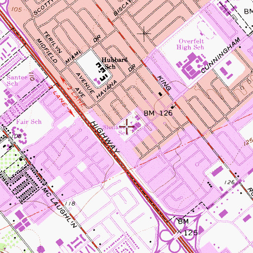 Topographic Map of Harry Slonaker Academy, CA
