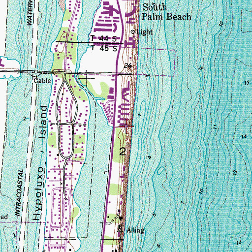 Topographic Map of Manalapan Police Department, FL