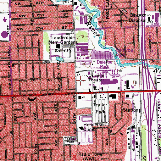 Topographic Map of Broward County Sheriff's Office Headquarters, FL