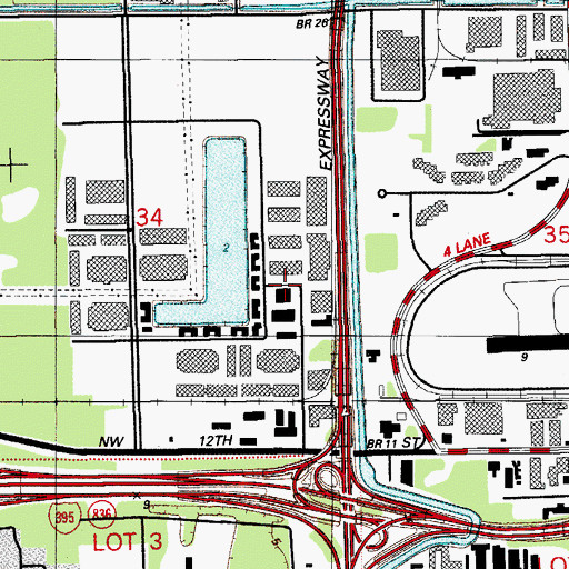 Topographic Map of Miami - Dade County Police Department, FL
