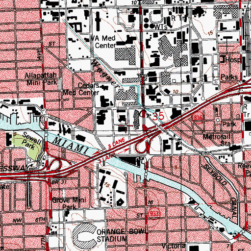 Topographic Map of Miami - Dade County Jury Pool - Criminal, FL