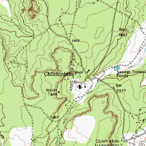 Topographic Map of Chilchinbito Well, AZ