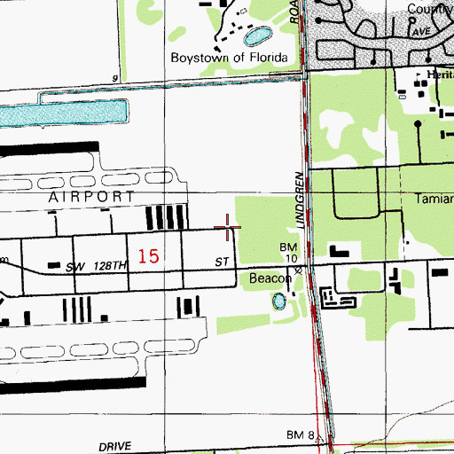 Topographic Map of Miami - Dade County Police Department, FL