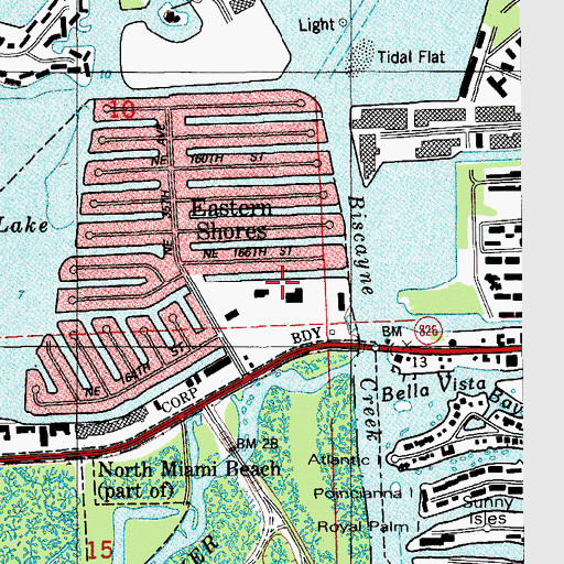 Topographic Map of North Miami Beach Police Department, FL
