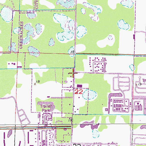 Topographic Map of Greenacres Department of Public Safety, FL