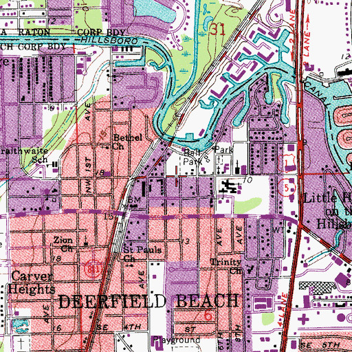 Topographic Map of Broward County Sheriff's Office, FL