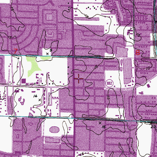Topographic Map of Palm Beach County Palm Springs Substation, FL