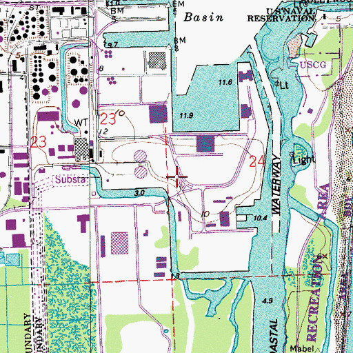 Topographic Map of Broward County Sheriff's Office District 14 Port Everglades, FL