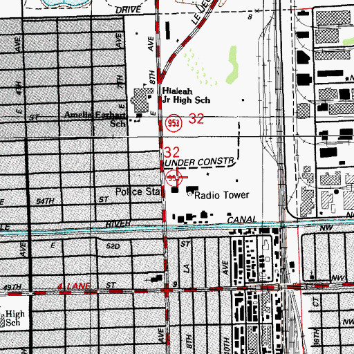 Topographic Map of Hialeah Police Department - Property and Evidence, FL