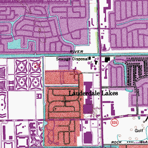 Topographic Map of Broward County Sheriff's Office District 4 Lauderdale Lakes, FL