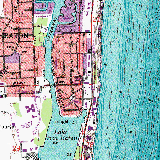 Topographic Map of Boca Raton Police Department - Annex, FL