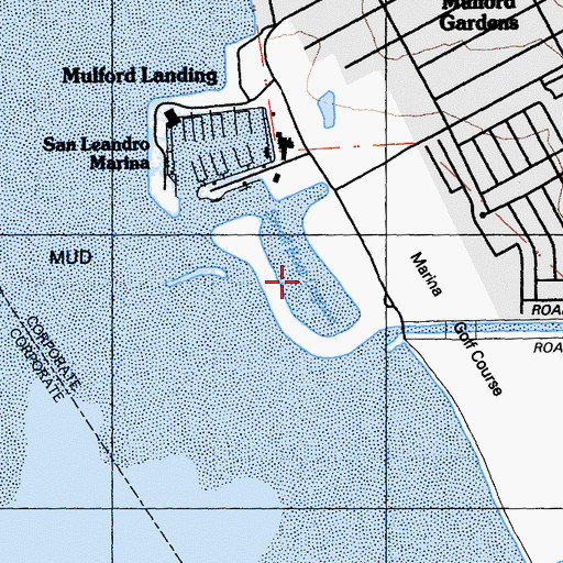 Topographic Map of Small Boat Lagoon, CA