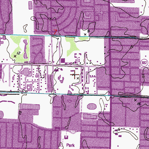 Topographic Map of Palm Beach County School District Police Department, FL