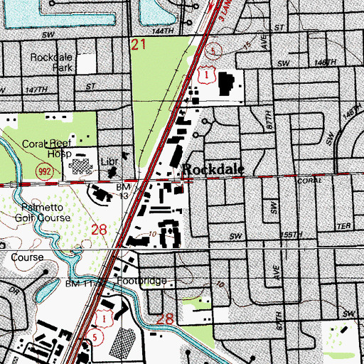 Topographic Map of Miami - Dade County Police Department - Village of Palmetto Bay, FL