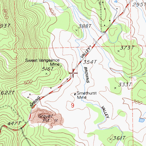 Topographic Map of Smethurst Mine, CA