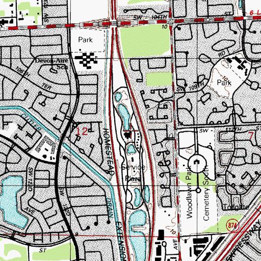 Topographic Map of Florida Highway Patrol Troop K, FL