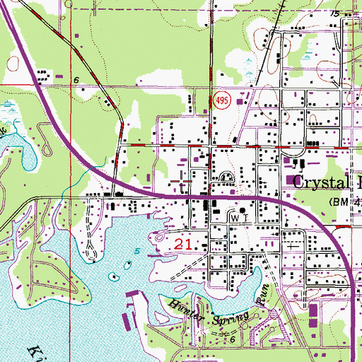 Topographic Map of Citrus County Sheriff's Office - Crystal River Substation, FL
