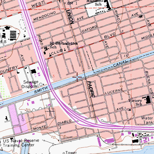 Topographic Map of Smith Canal, CA