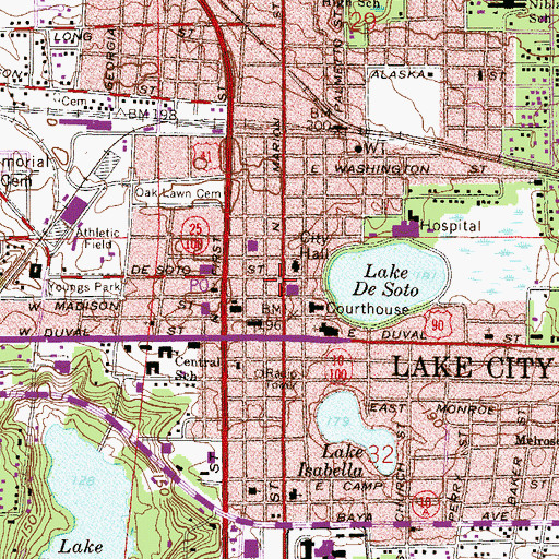 Topographic Map of Columbia County Sheriff's Office, FL