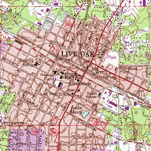 Topographic Map of Suwannee County Sheriff's Office - Criminal, FL