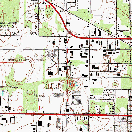 Topographic Map of Marion County Sheriff Fleet Maintenance, FL