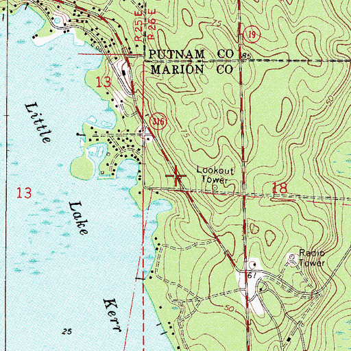Topographic Map of Marion County Sheriff's Office - Northeast District, FL