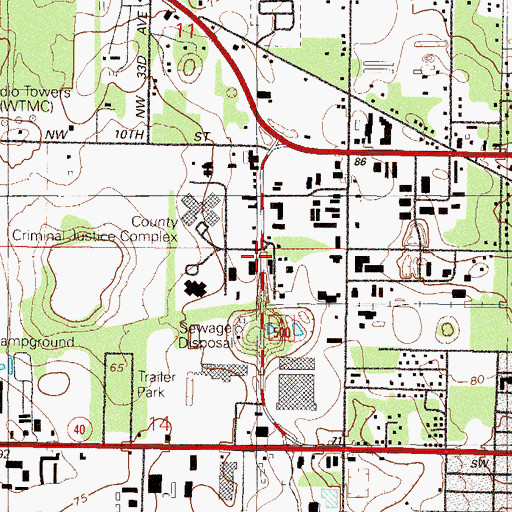 Topographic Map of Marion County Sheriff's Office - Fugitive, FL