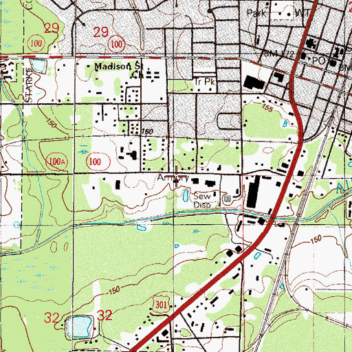 Topographic Map of Starke Police Department, FL