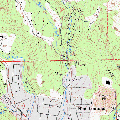 Topographic Map of Smith Creek, CA