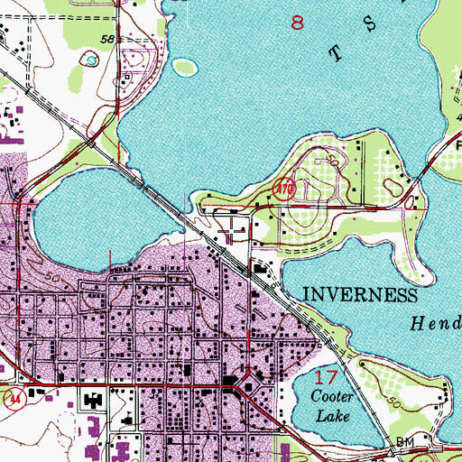 Topographic Map of Inverness Police Department, FL