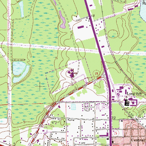 Topographic Map of Putnam County Sheriff's Office Central District, FL
