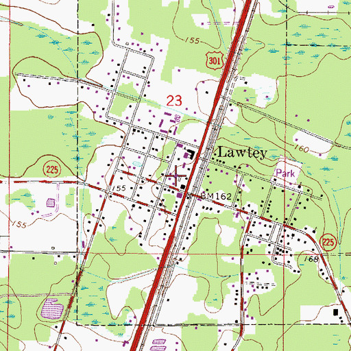 Topographic Map of Lawtey Police Department, FL