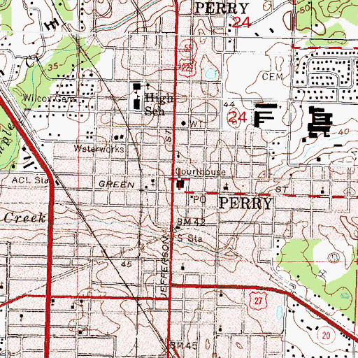 Topographic Map of Taylor County Sheriff's Office, FL