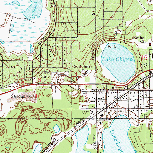 Topographic Map of Interlachen Police Department, FL
