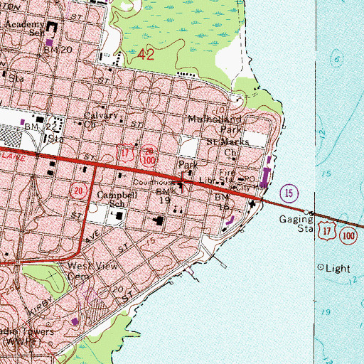 Topographic Map of Putnam County Criminal Traffic, FL
