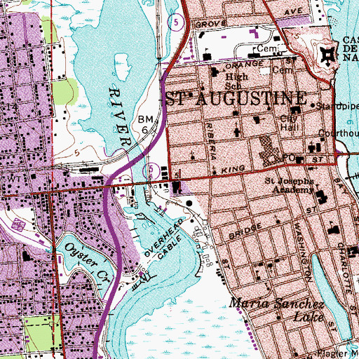 Topographic Map of Saint Augustine Police Department, FL