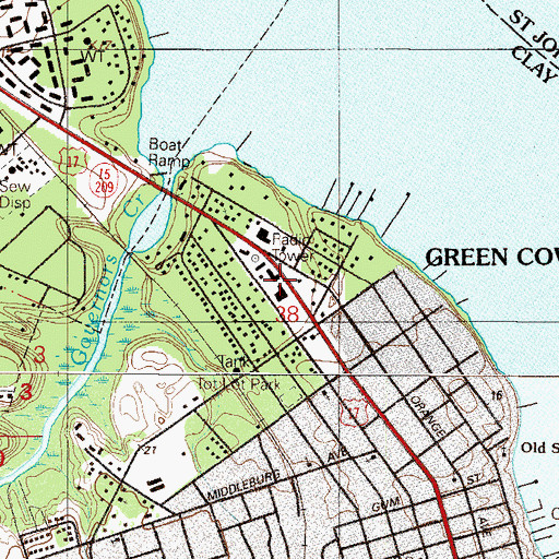 Topographic Map of Clay County Sheriff's Office, FL